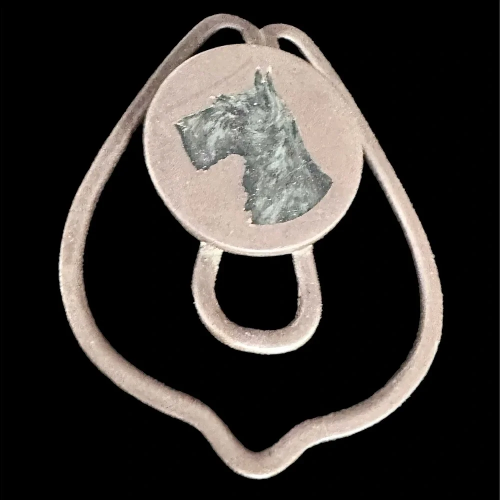 Antique Sterling Money Clip with Fire Enamel Scottie by Charles Thomae 1920s